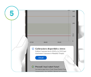 Schermata dell’avviso Calibrazione disponibile a breve dell’app SmartGuide