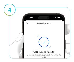 Schermata Calibrazione riuscita dell’app SmartGuide.