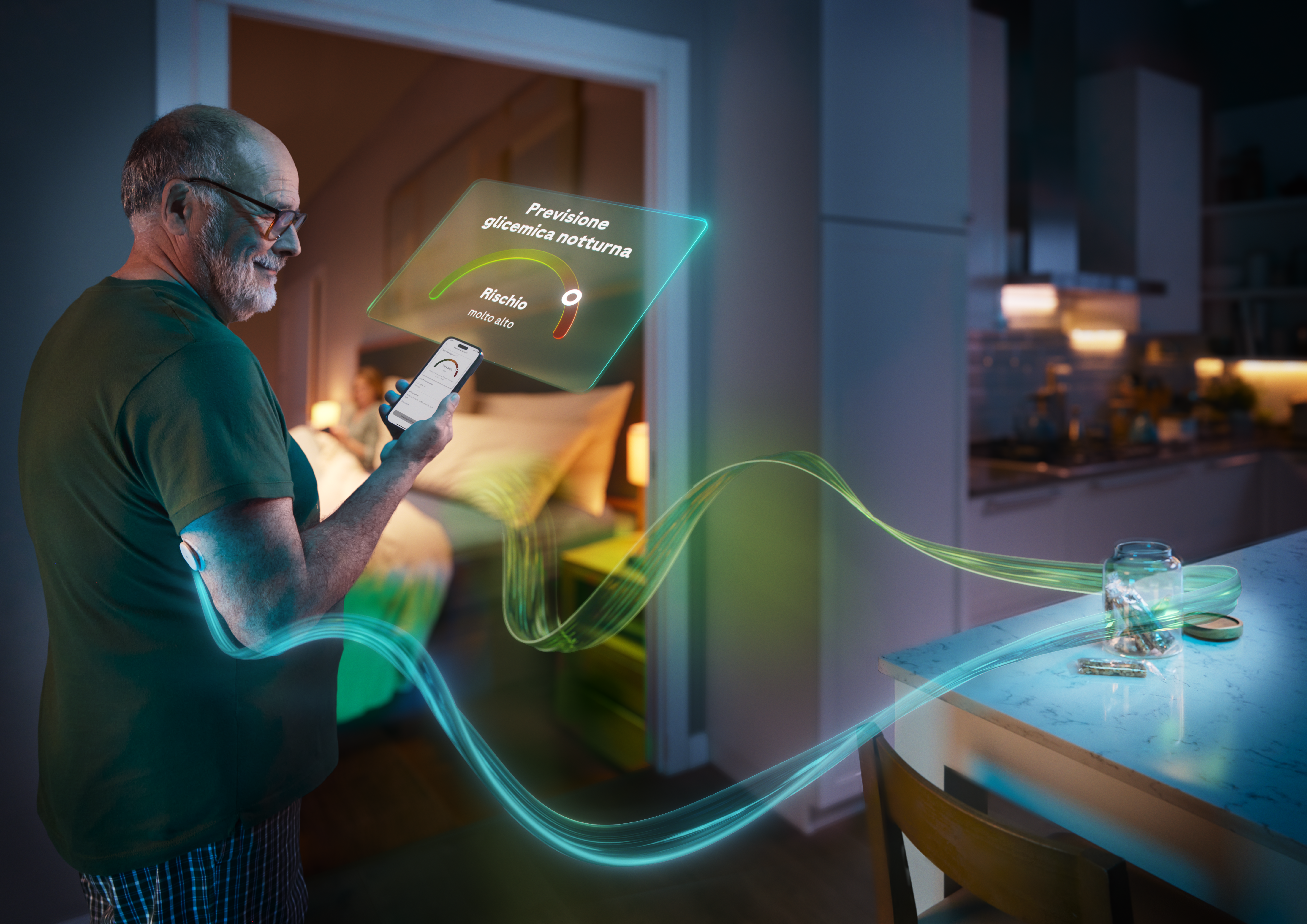 Preparati per andare a letto con la funzione Previsione ipoglicemia notturna