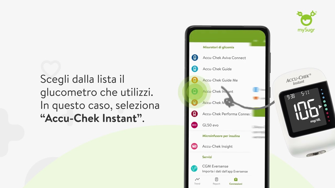 Come collegare il glucometro Accu Chek Instant all'app mySugr per Android