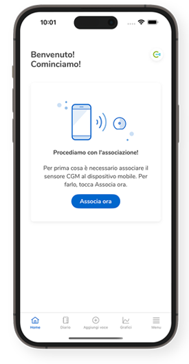 Schermata Associa ora dell’app SmartGuide.