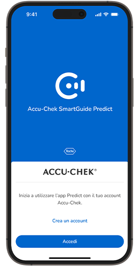 Schermata di accesso dell’app Accu-Chek SmartGuide Predict.