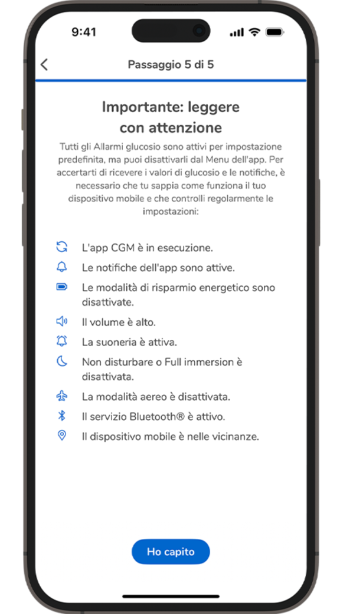 Schermata delle impostazioni e dei dettagli di configurazione nell’app SmartGuide.