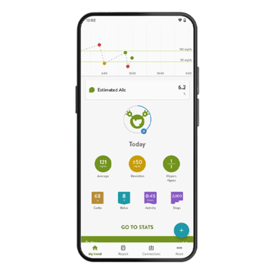 L'interfaccia di Home dell'app mySugr